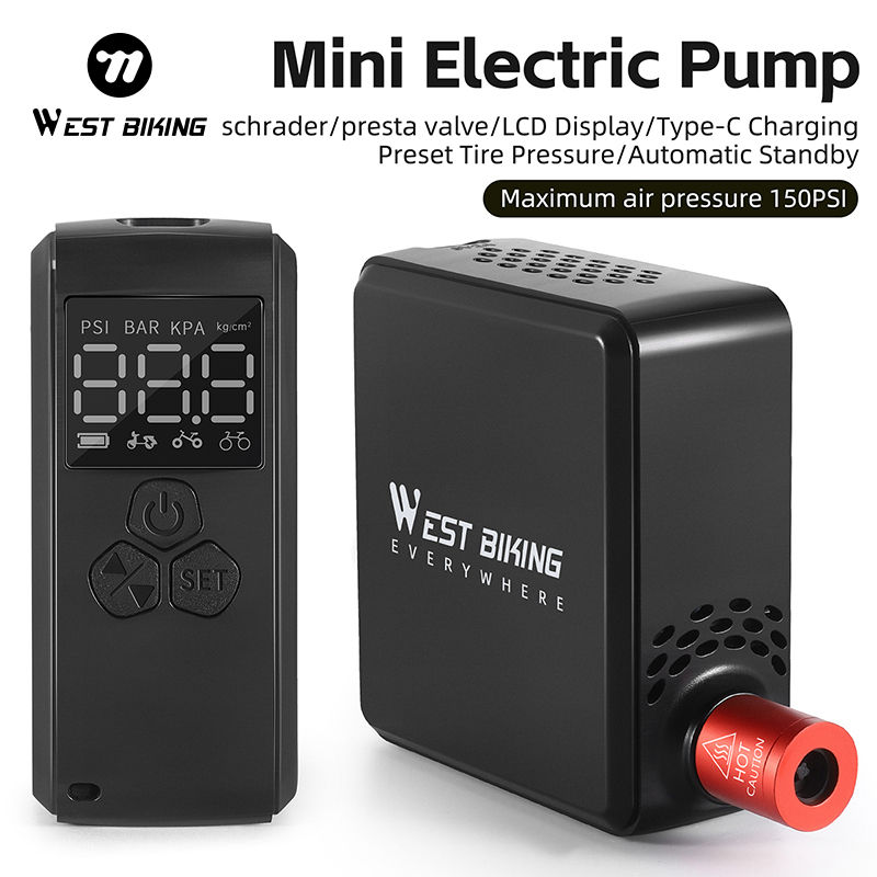 Air Compressor Mini - WEST BIKING Motorcycle Inflator Portable Mini