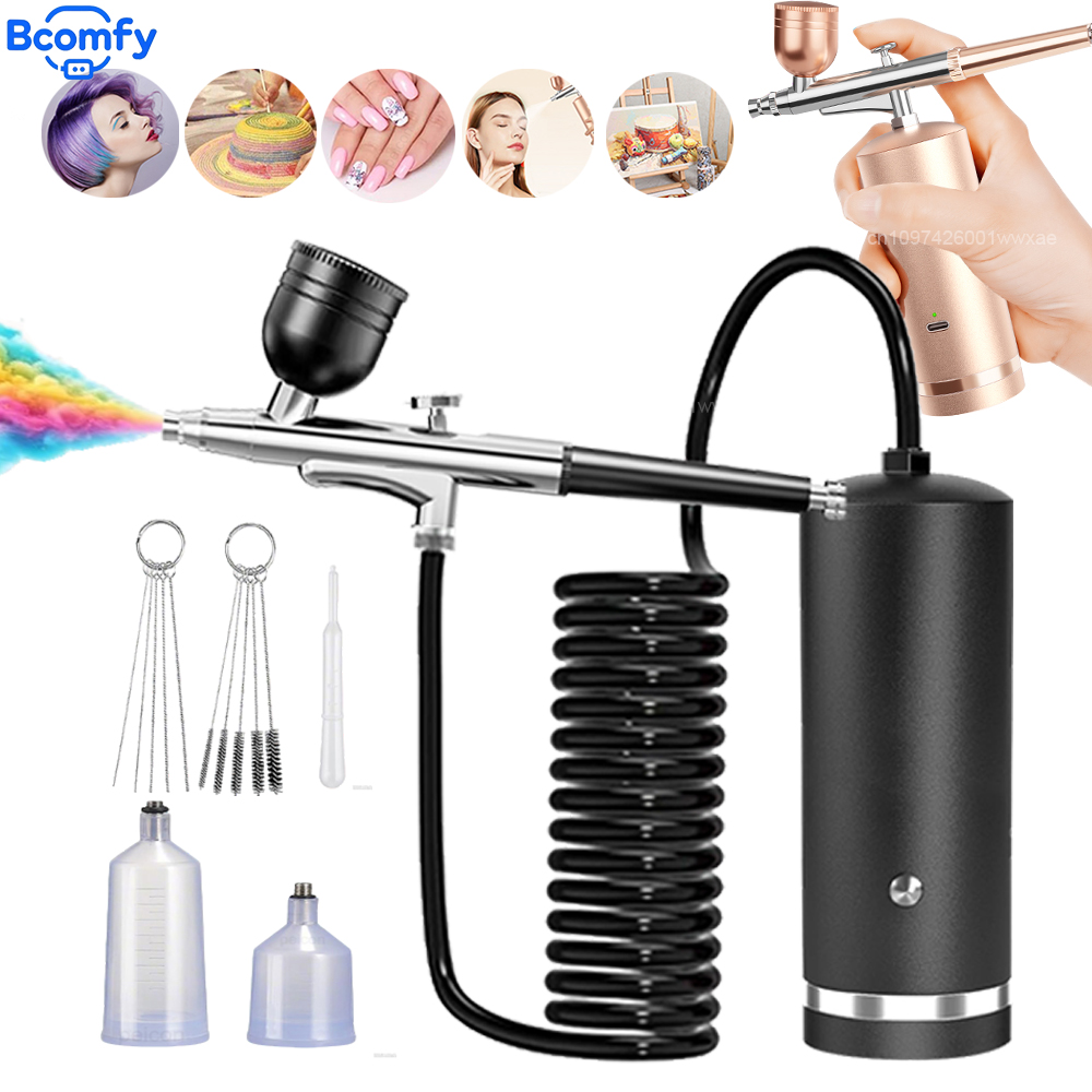 Airbrush with Compressor Recha - مراجعة Air Compressor Mini وسعره