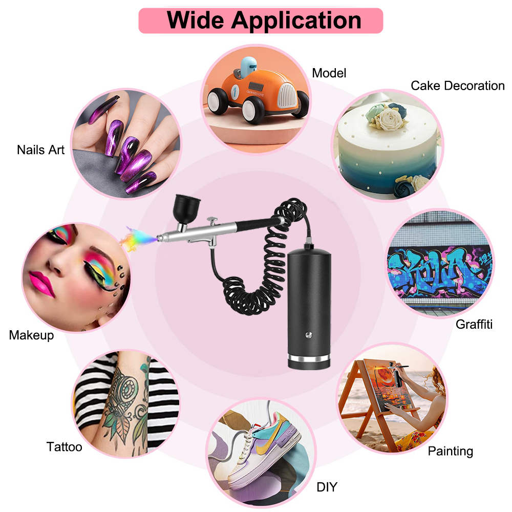 Airbrush with Compressor Recha - مراجعة Air Compressor Mini وسعره