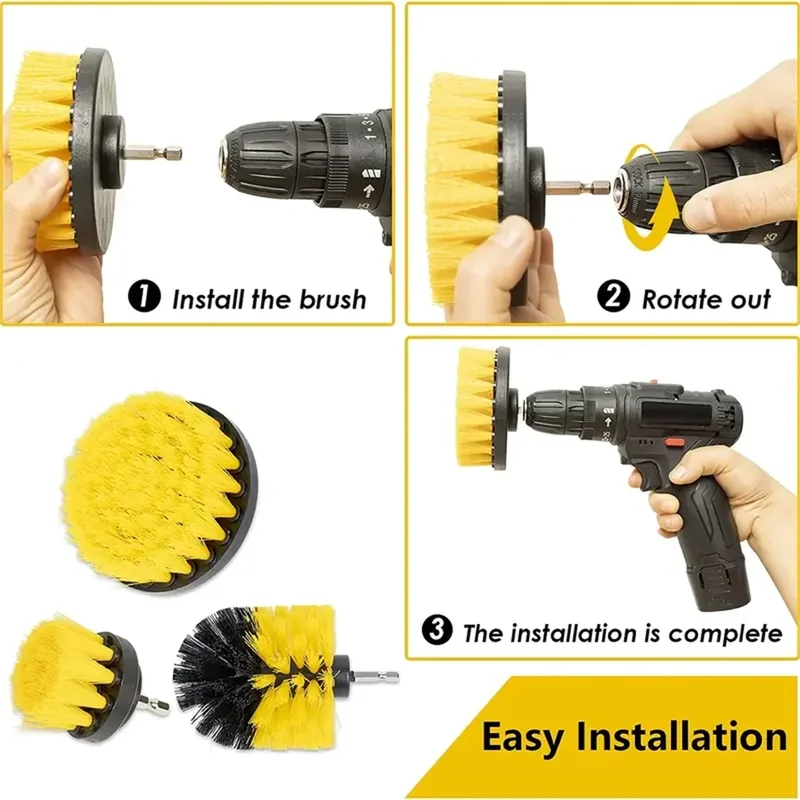 3 pcs/set drill brush set powe - مراجعة Power Tools List وسعره